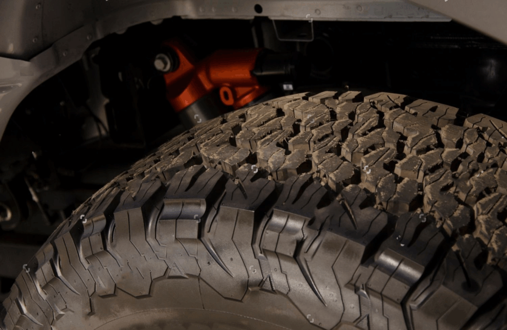 Tyre with nail in it